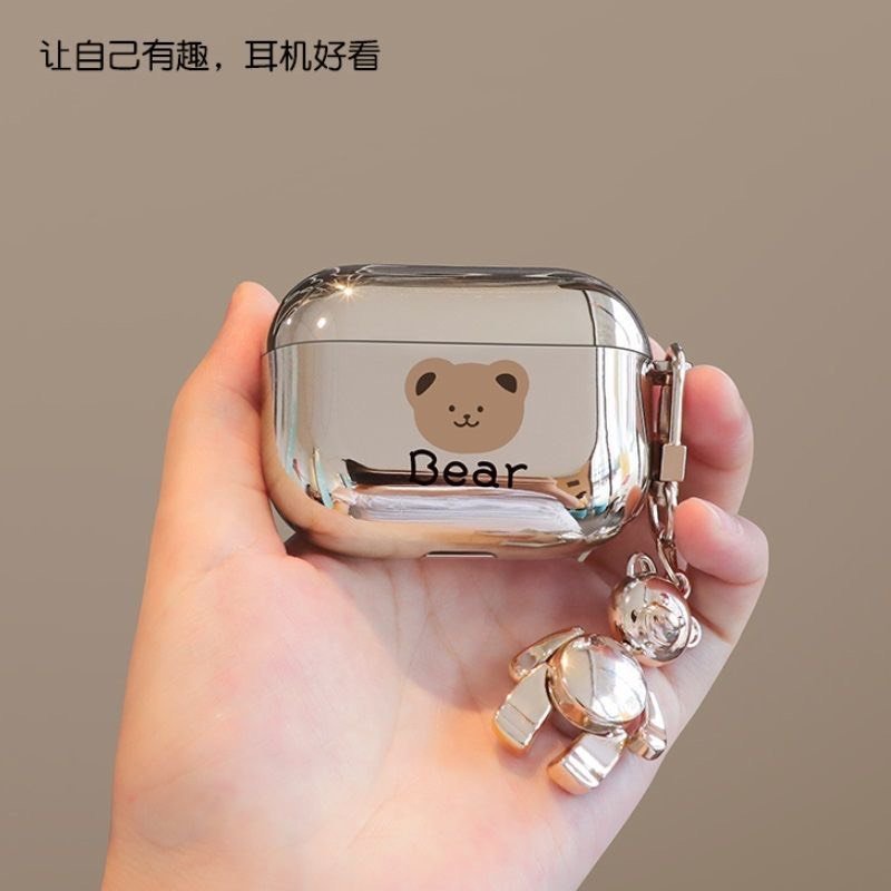 Vỏ ốp case AIRPODS gấu bảo vệ bao đựng tai nghe không dây bluetooth