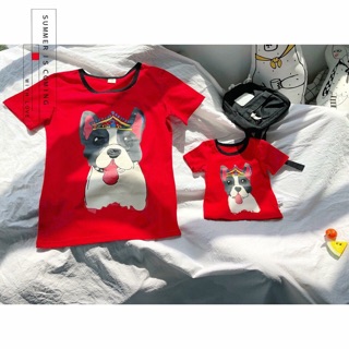 Set áo cún đỏ mẹ con