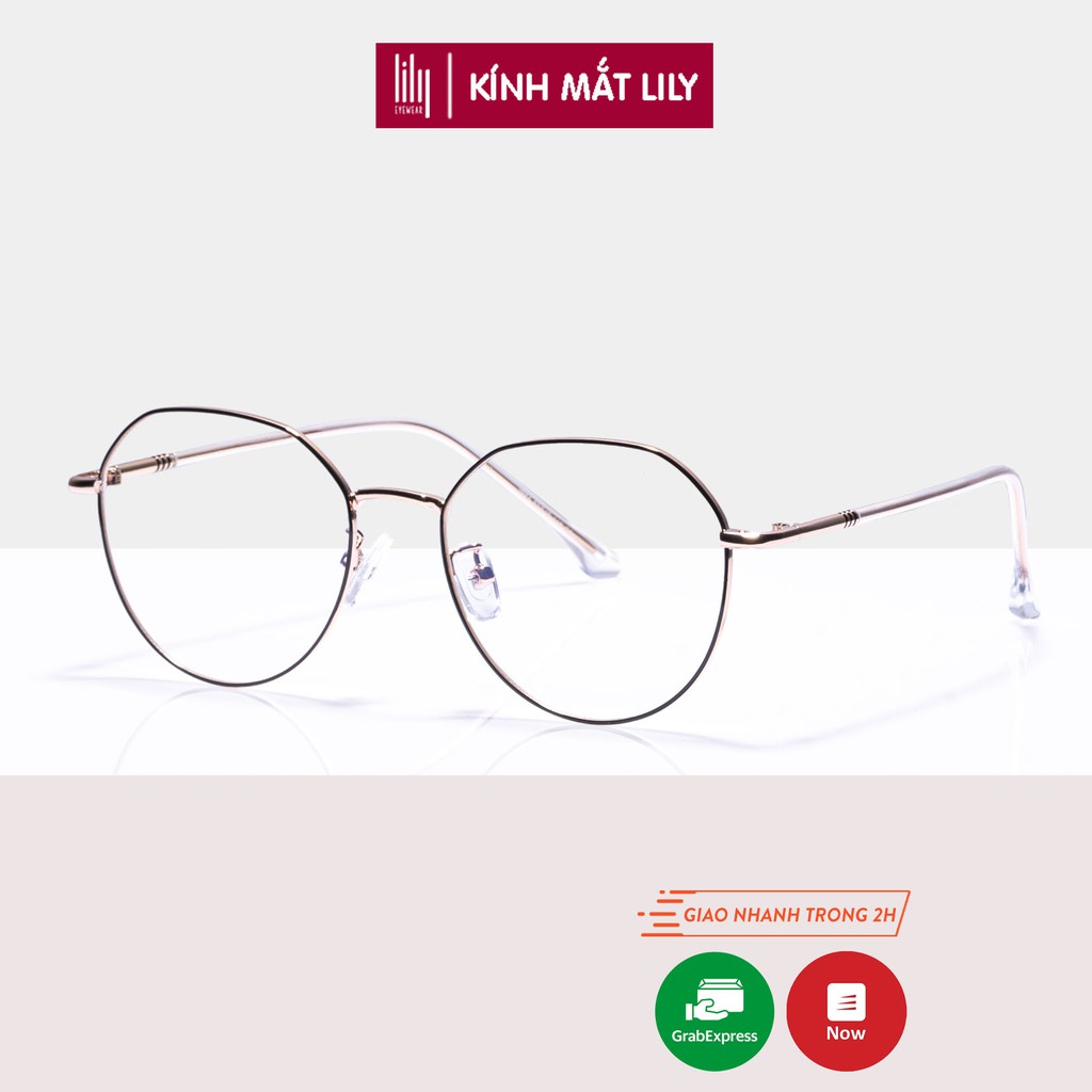 Gọng kính cận nữ Lilyeyewear kim loại, mắt tròn, nhiều màu - Y2984