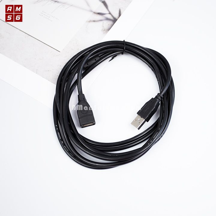 CÁP USB NỐI DÀI CHỐNG NHIỄU TỐT VERSION 2.0 DÀI 1,5 MÉT, 3 MÉT, 5 MÉT MÀU ĐEN MỘT ĐẦU ĐỰC MỘT ĐẦU CÁI