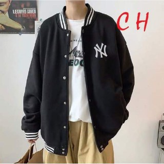 Áo khoác Bomber jacket N YChất gió mềmfreesize 50kgphong cách hàn quốc nam nữ unisex