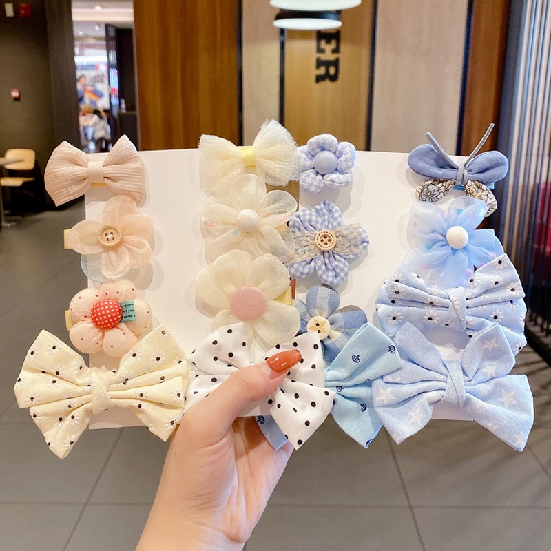 Kẹp tóc nơ màu sắc xinh xắn phong cách Hàn Quốc