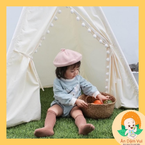 Mũ nồi len Beret màu trơn dệt kim phong cách hàn quốc cho bé trai bé gái từ 6 tháng đến 3 tuổi