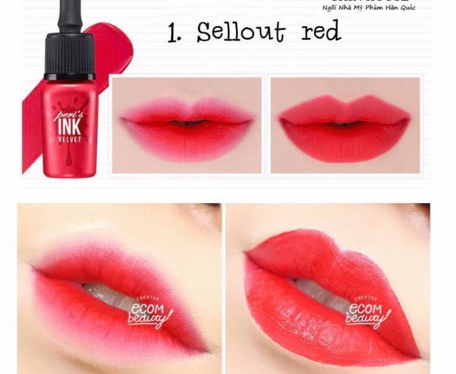 Son peripera peri ink velvet chính hãng hàn quốc mẫu mới 2019