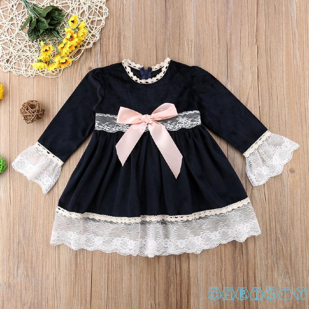 Đầm xòe tay ngắn phối ren dễ thương cho bé gái