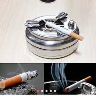 Gạt tàn inox bấm nút tiện lợi