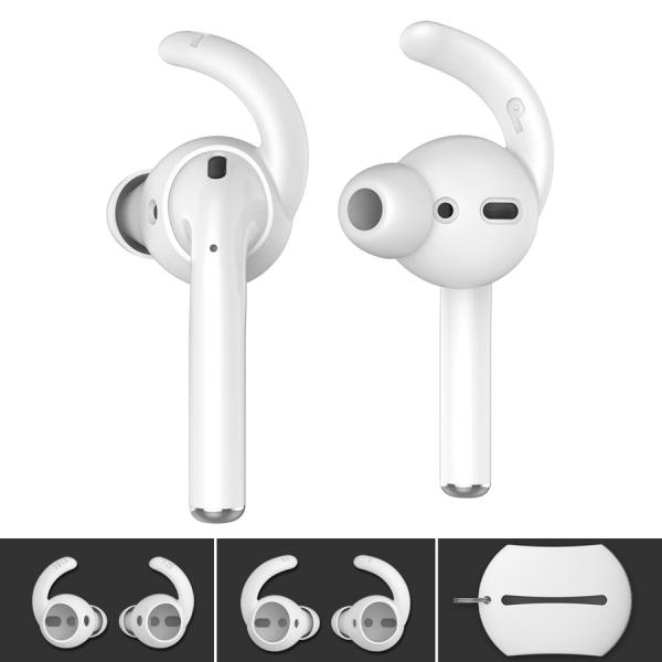 Set 2 cặp nút bịt tai nghe bằng silicone mềm có móc gắn cho tai nghe Apple Airpods
