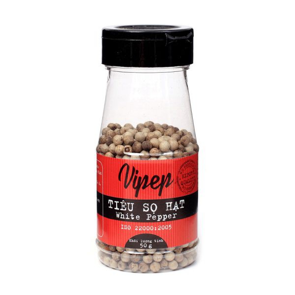 Hạt tiêu sọ trắng to Vipep 100% nguyên chất, vị thơm cay đặc trưng