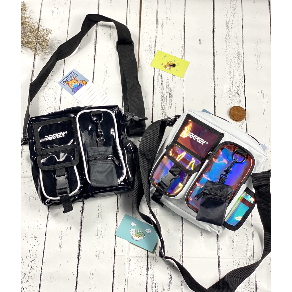 Túi Mini Shoulder Bag Degrey Hologram Đen và Trắng [ Ảnh Thật ]