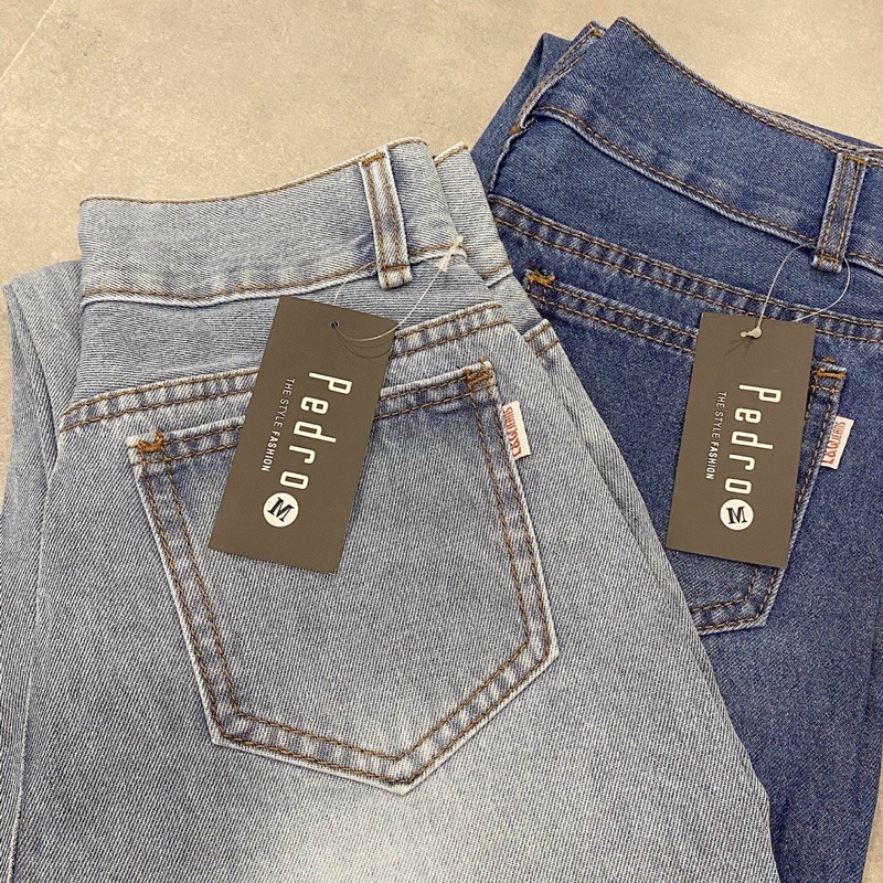Quần Jeans BOW BAGGY chất jeans dày dặn đứng form eo siêu cao form baggy điểm nhất gài 2 nút dễ phối đồ và mix