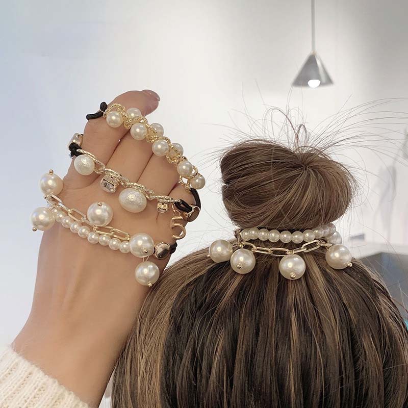 Dây Buộc Tóc Co Giãn Thắt Nơ Đính Hạt Ngọc Trai 30 Kiểu Dáng Thanh Lịch Cho Nữ