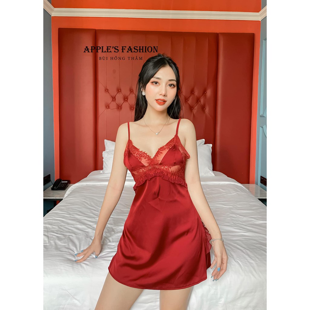 Váy ngủ hai dây lụa satin sexy cao cấp Đầm mặc bèo ngực sexy mặc  nhà gợi cảm quyến rũ