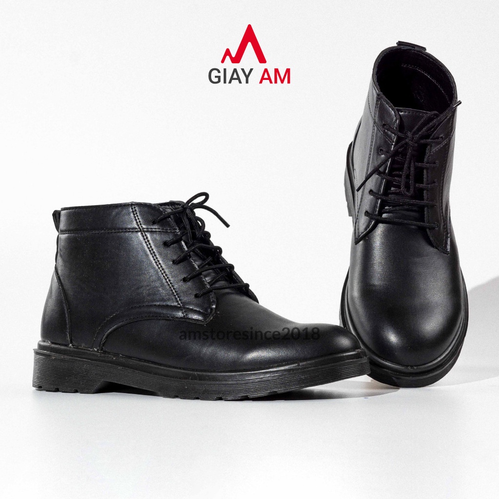 Giày Combat Boots Nam Cao Cổ Buộc Dây Dr.Martens Nâng Chiều Cao 2022