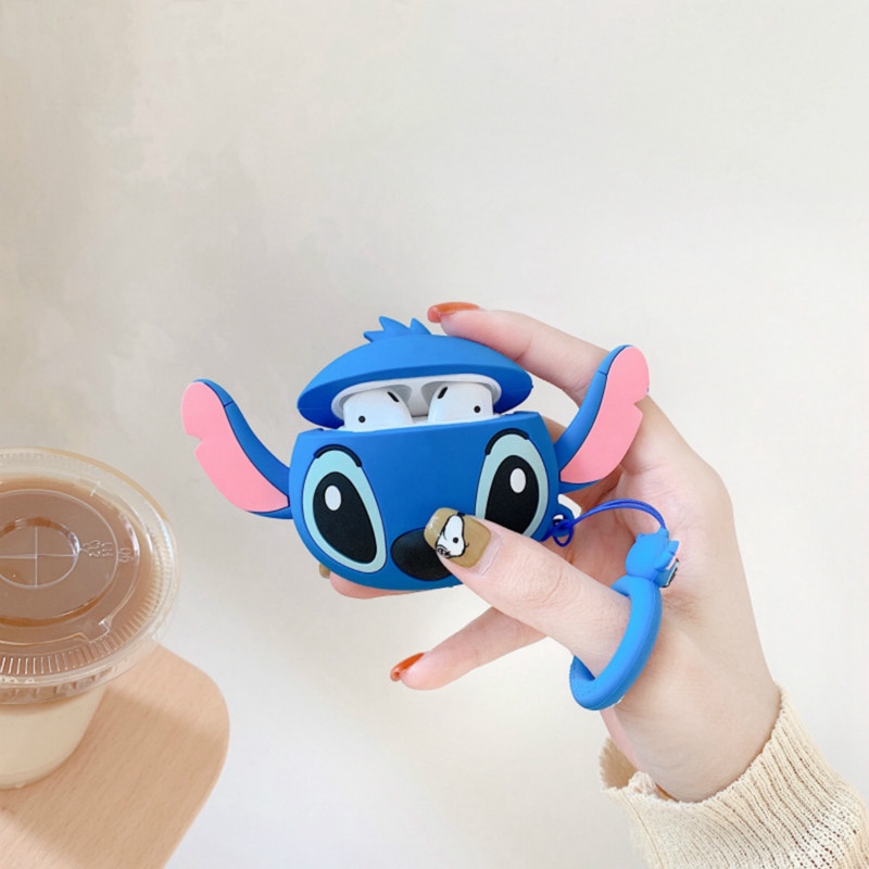 Vỏ hộp đựng tai nghe chất liệu silicone hình nhân vật Stitch cho AirPods | BigBuy360 - bigbuy360.vn