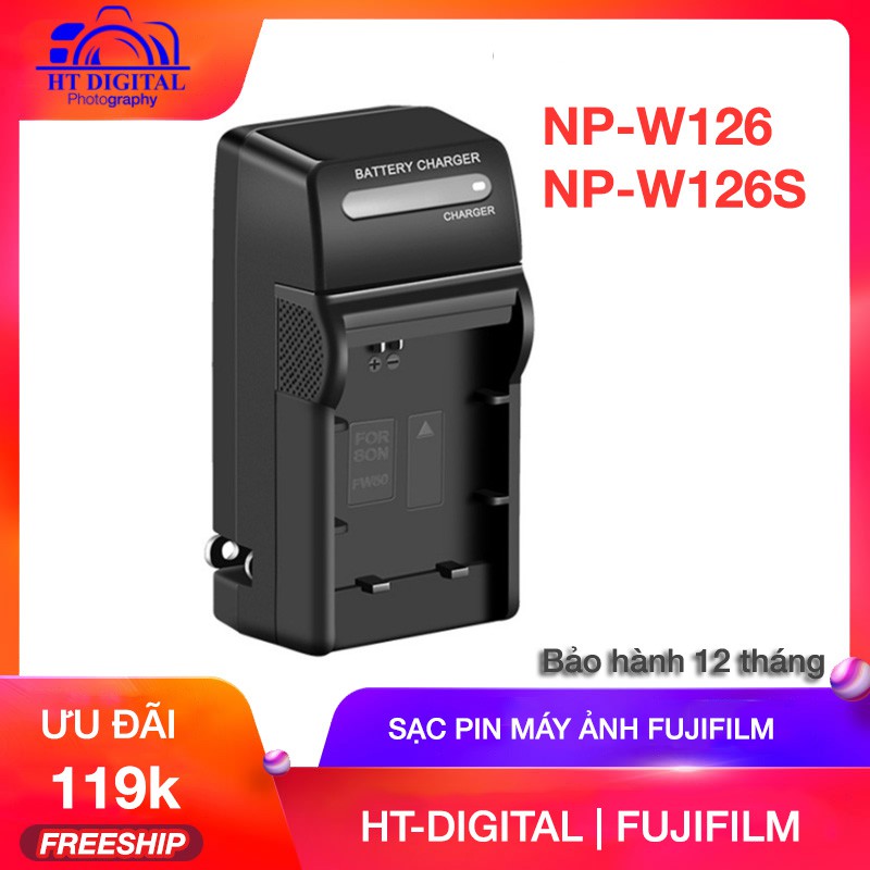 Bộ Sạc Pin Cho Fujifilm NP-W126/NP-W126S  X-A1, X-A2, X-A3, X-A10, X-A5, X-E1, X-E2, X-E3, X-M1, X-T1, X-T2, X-T10..