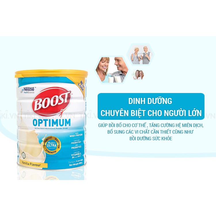 Sữa Bột Nestlé Boost Optimum Lon 800g Dinh Dưỡng Thúc Đầy Phục Hồi Sức Khỏe Dành Cho Người Trung Và Cao Tuổi