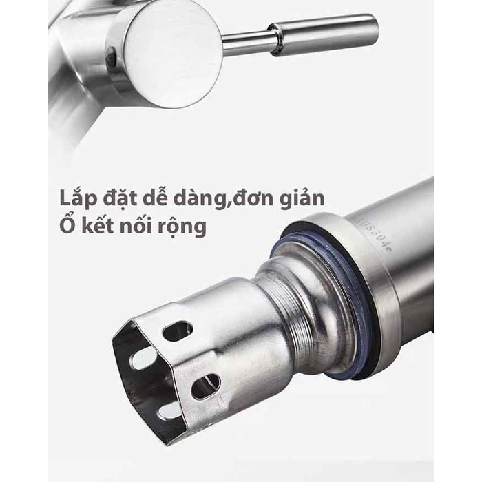 Vòi rửa chén bát cao cấp Schmidt inox 304, gắn bồn nóng lạnh bền đẹp-Hàng chính hãng