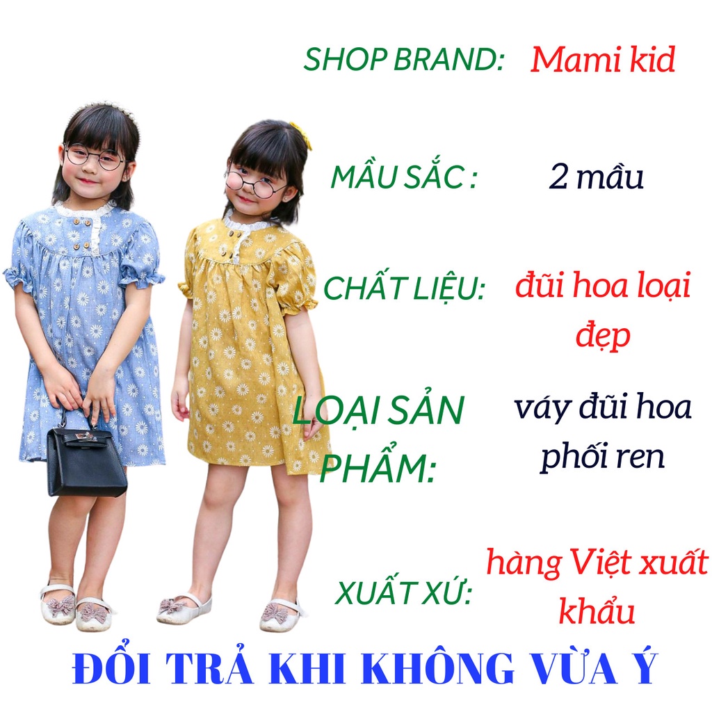 váy xinh cho bé gái 1-10 tuổi, chất liệu đũi hoa siêu mát, 10-25kg, mamikid