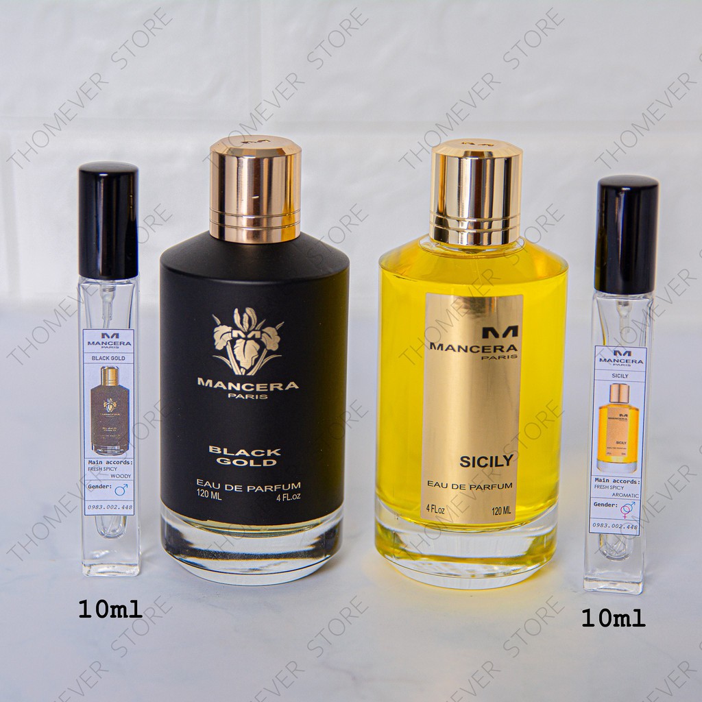 Nước Hoa Nam Mancera Black Gold & Sicily  [ Mẫu Thử 10ml ]