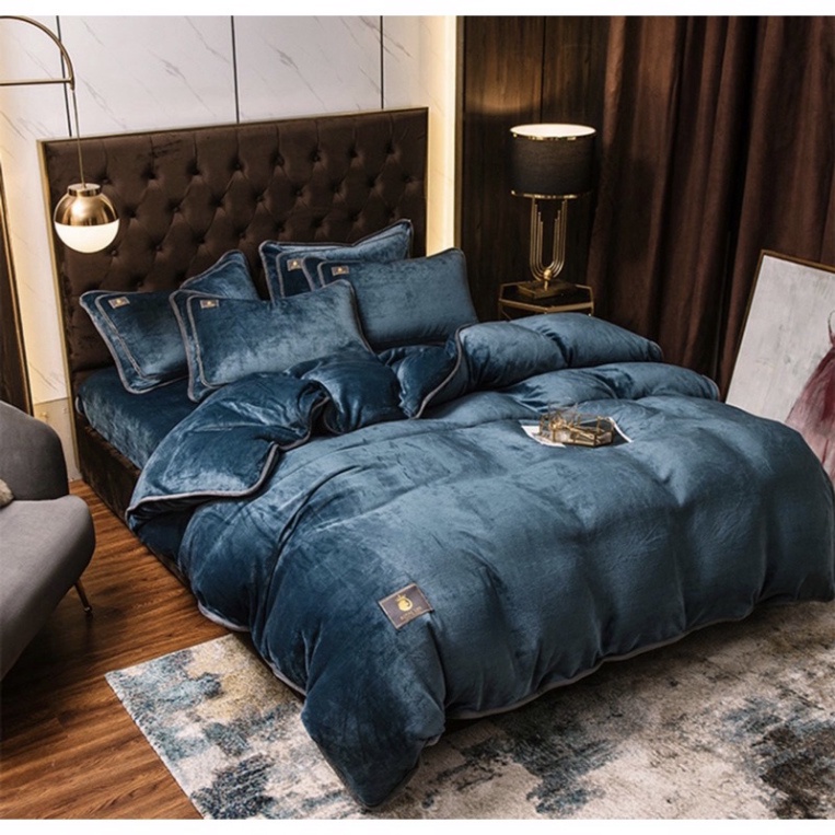 Bộ Chăn Ga Gối Nỉ Tuyết HIN BEDDING, Bộ Chăn Ga Nỉ Nhung Tuyết Màu Sắc Sang Trọng Cao Cấp