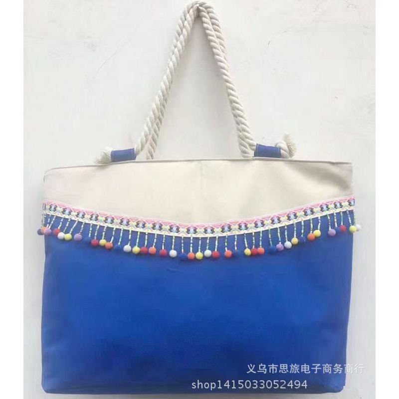 Dây viền trang trí kiểu núm tua cotton phối ren 1 yard cho đồ thủ công