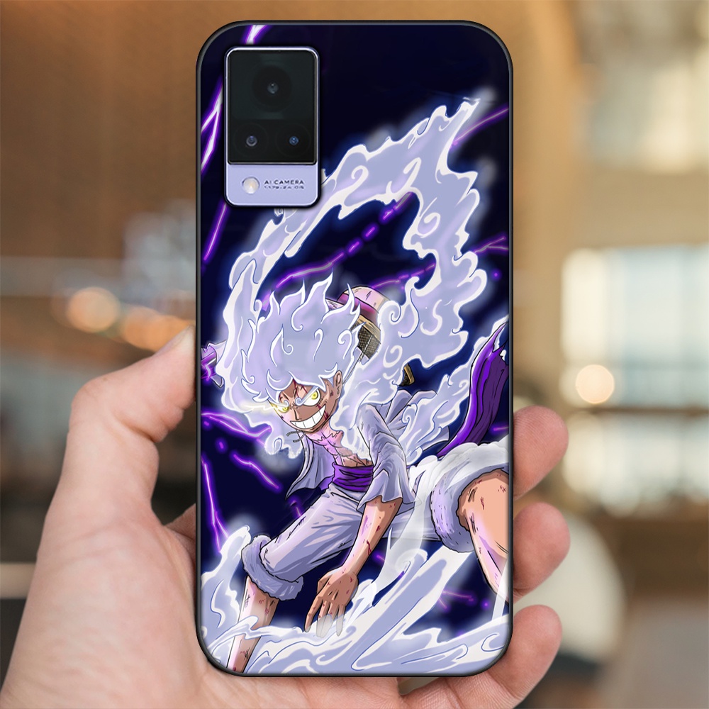 Ốp lưng Vivo V21 viền đen in hình Luffy One Piece