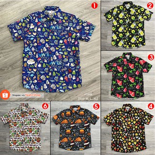 [Yeah1Shop]- Áo sơ mi hoạt hình/ trái cây NHÓM/LỚP (M, L, XL) (SMHH)