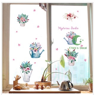 Decal dán tường hình bình hoa trang trí