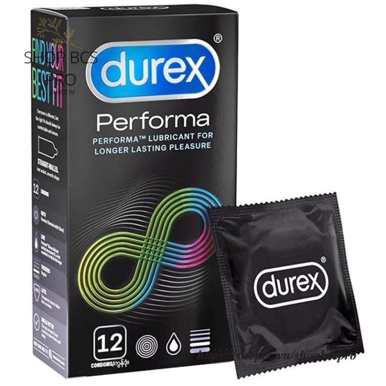 Bao cao su durex performa kéo dài cuộc yêu chống xuất tinh sớm hộp 12c