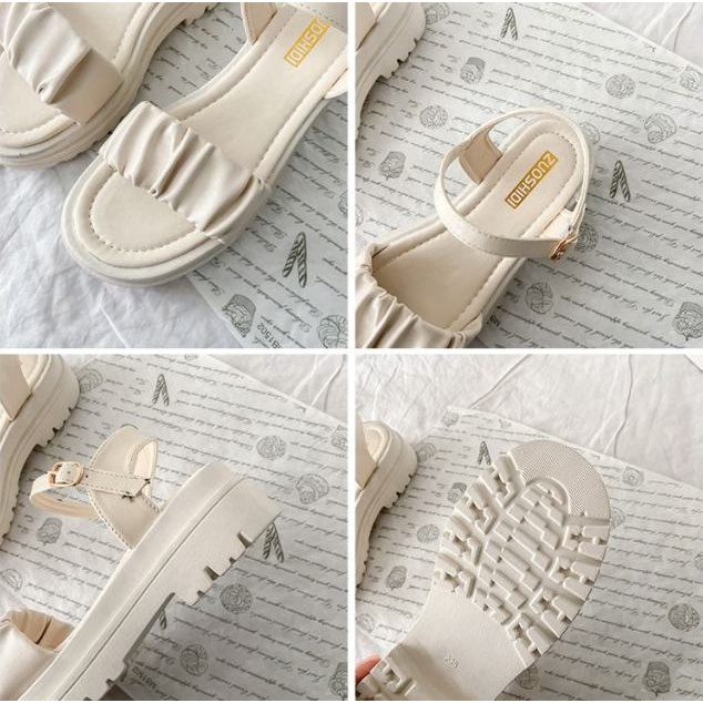 Giày sandal đế dày phong cách La Mã thời trang hè 2022 cho nữ