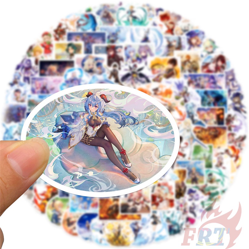100 Nhãn dán họa tiết game hoạt hình Genshin Impact dòng D mẫu hỗn hợp thời trang chống nước DIY