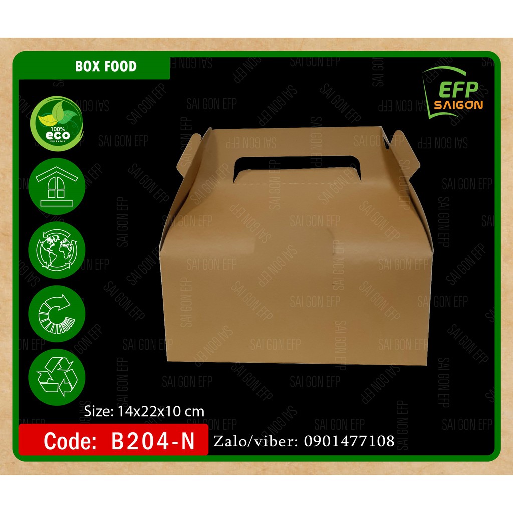 HỘP GIẤY KRAFT CÓ QUAI XÁCH 14x22x10cm 100 cái/đơn