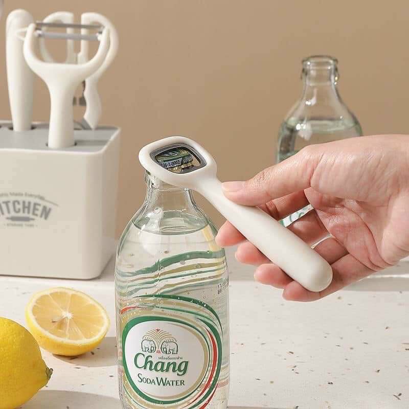 Bộ 6 Món Dụng Cụ Nấu ăn Kitchen Gồm: Kệ Cắm, Dao Gọt, Nạo Vỏ, kéo, Mở Bia, Đánh Trứng