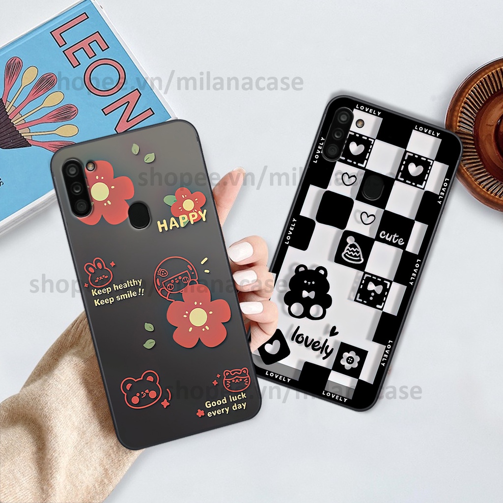 Ốp Samsung A11 / M11 in hình caro trái tim siêu đẹp, siêu nét đầy phong cách cá tính