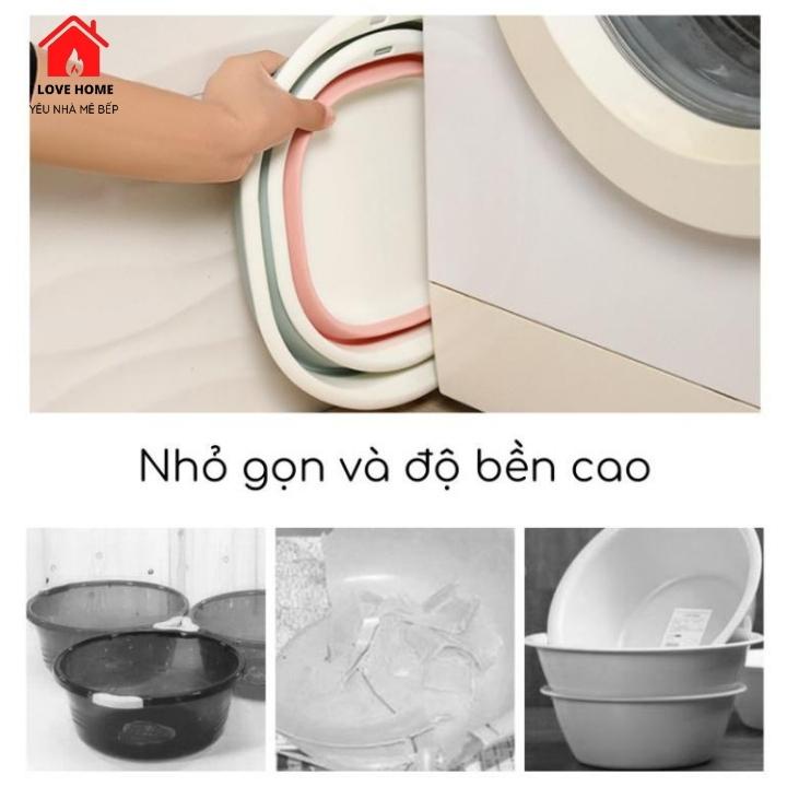 Chậu gấp gọn thau xếp gọn đa năng tiết kiệm không gian chất liệu nhựa slicon