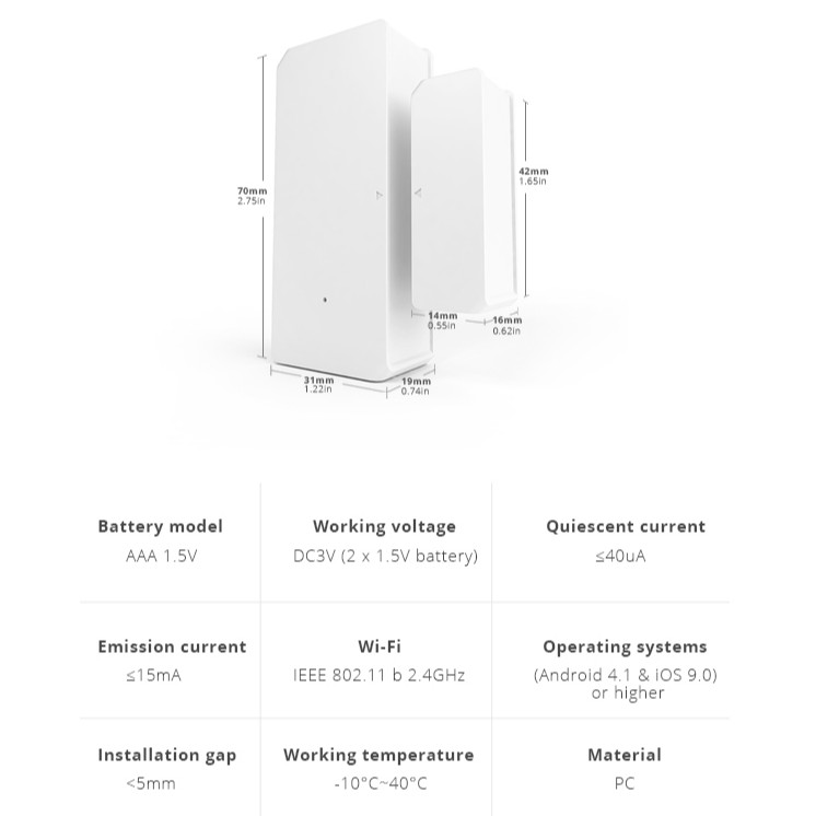Thiết Bị Cảm Biến Wifi Không Dây Sonoff Dw2 Đa Năng Bền Bỉ Cho Phòng Nhà