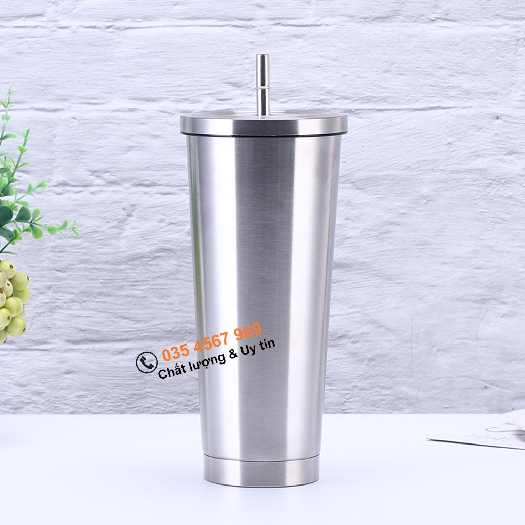Ly giữ nhiệt 500ml Kèm Ống Hút - Cốc giữ nhiệt INOX304