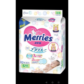 bỉm dán Merries cộng miếng size s 82 cộng 6 date 2022