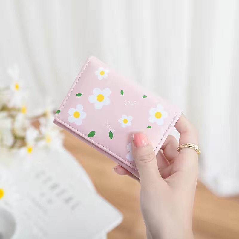 Faya - Ví ngắn cầm tay pastel họa tiết hoa dễ thương V164