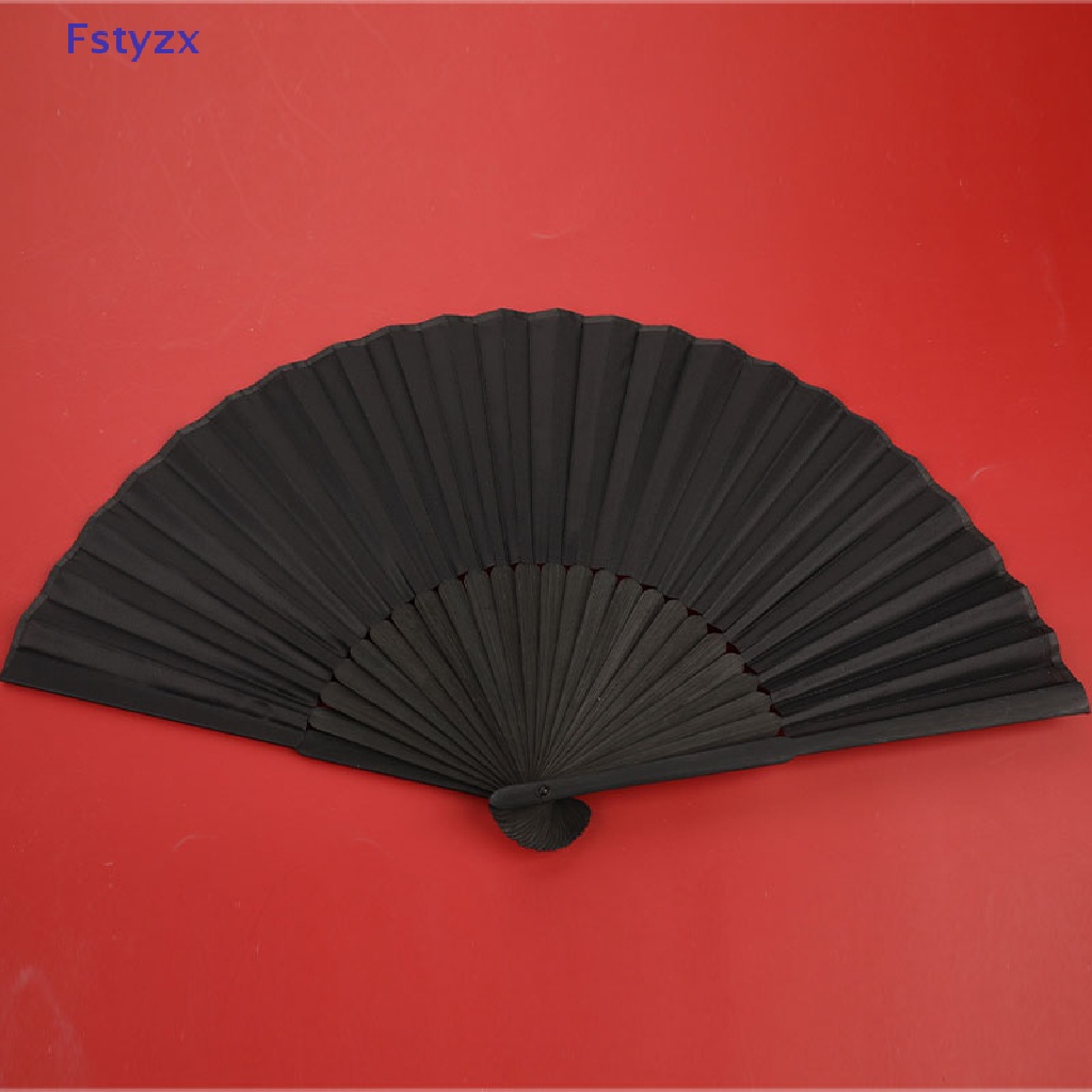 Quạt Xếp Cầm Tay Màu Đen Phong Cách Trung Hoa Cổ Điển