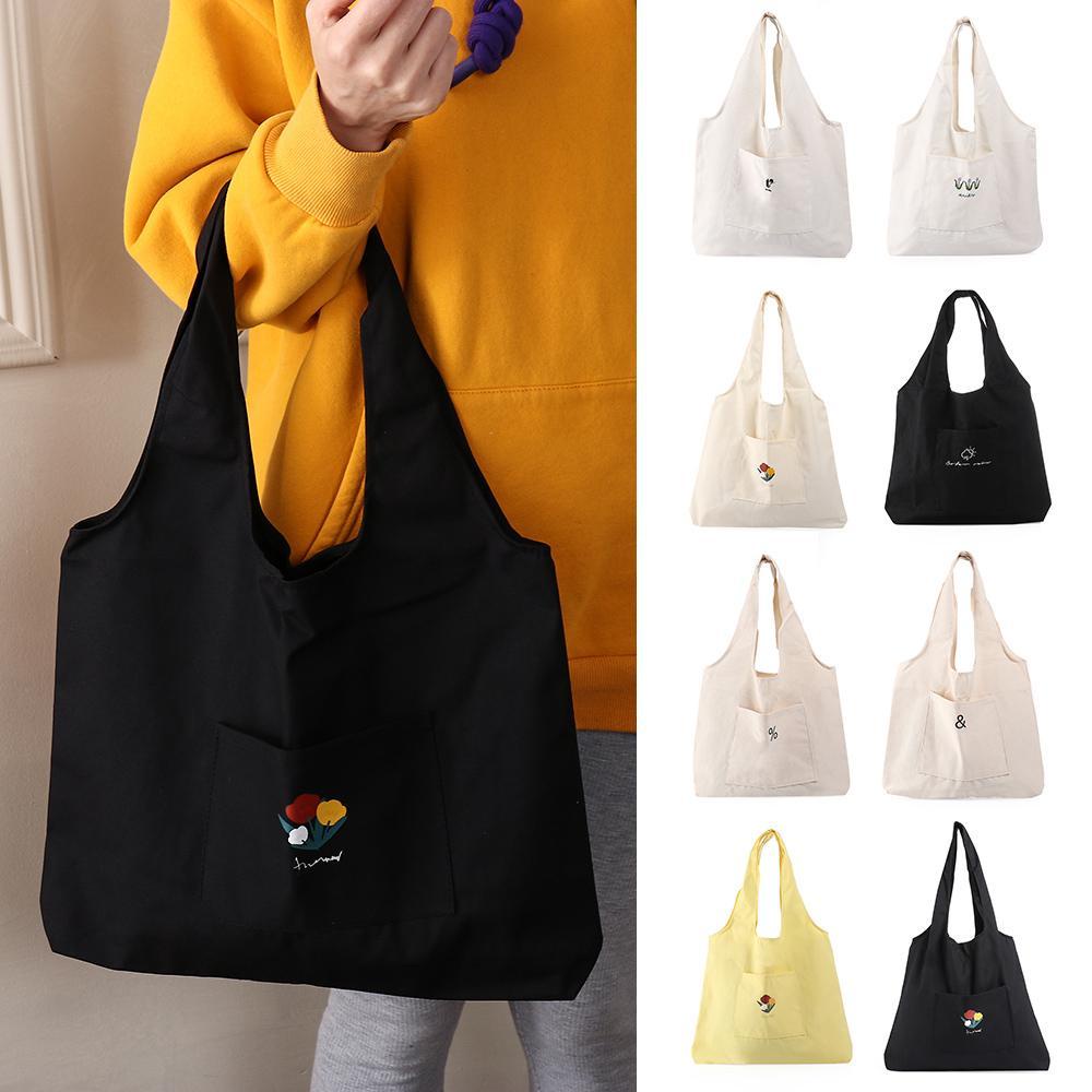 Túi Xách Đeo Vai Bằng Vải Bạt Đơn Giản Cho Nữ