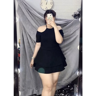 Áo kiểu dây yếm khoét vai tay ngắn nữ bigsize - A66