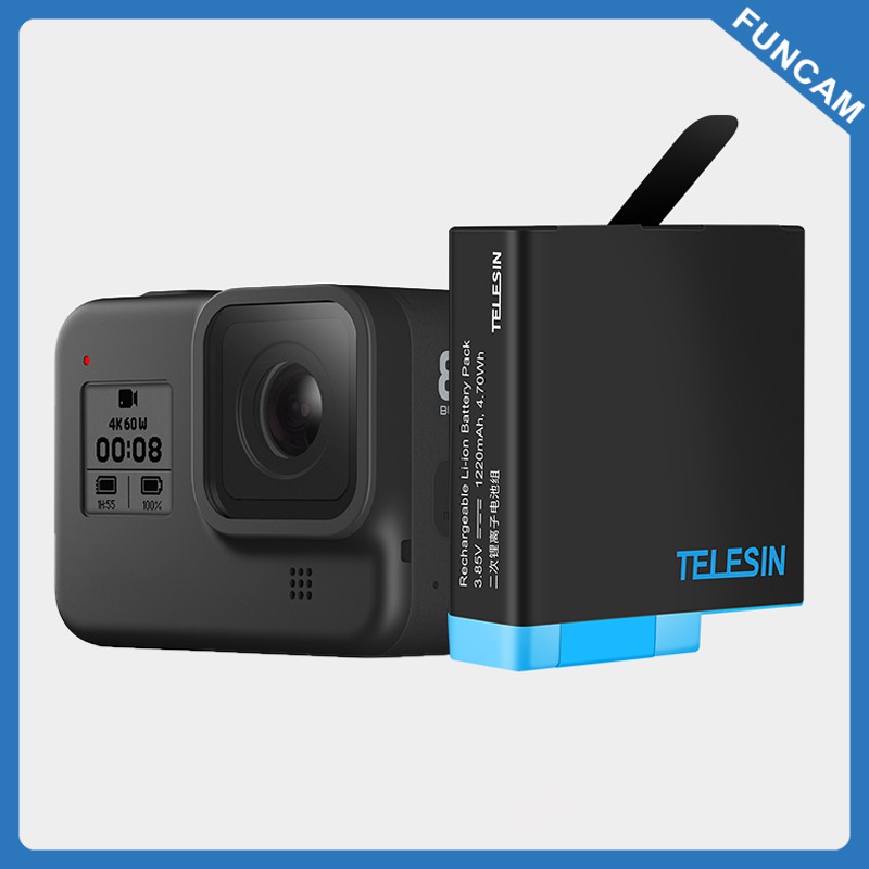 Sạc 3 kèm pin Telesin Gopro 8, Gopro 7, Gopro 6, Gopro 5 Black