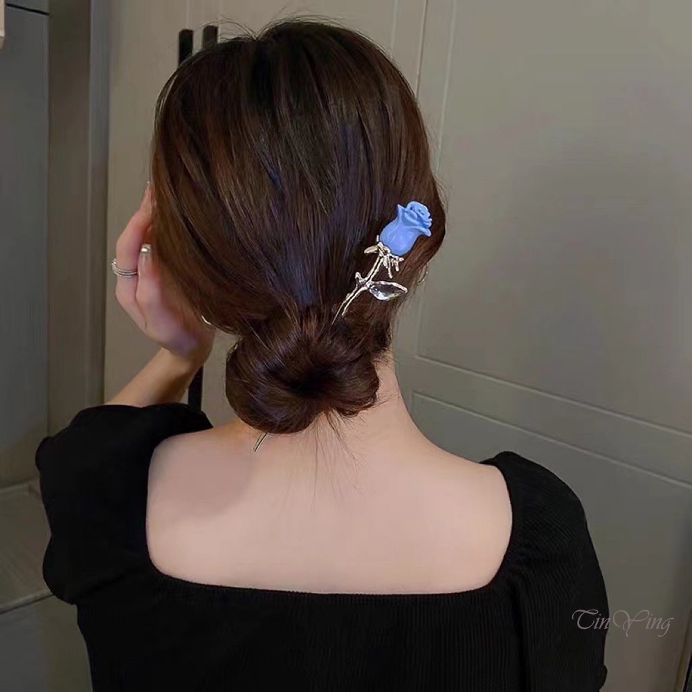 GETNOIVAS Kẹp Tóc Kim Loại Hình Hoa Hồng Đơn Giản Dễ Sử Dụng Phụ Kiện Chụp Ảnh Đẹp Mắt Cho Nữ Giới