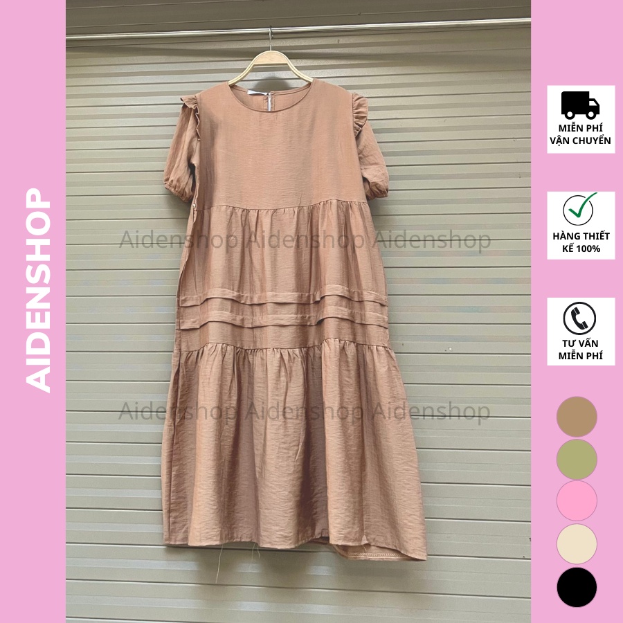 Đầm bầu công sở đẹp Aidenshop váy bầu thiết kế suông đẹp