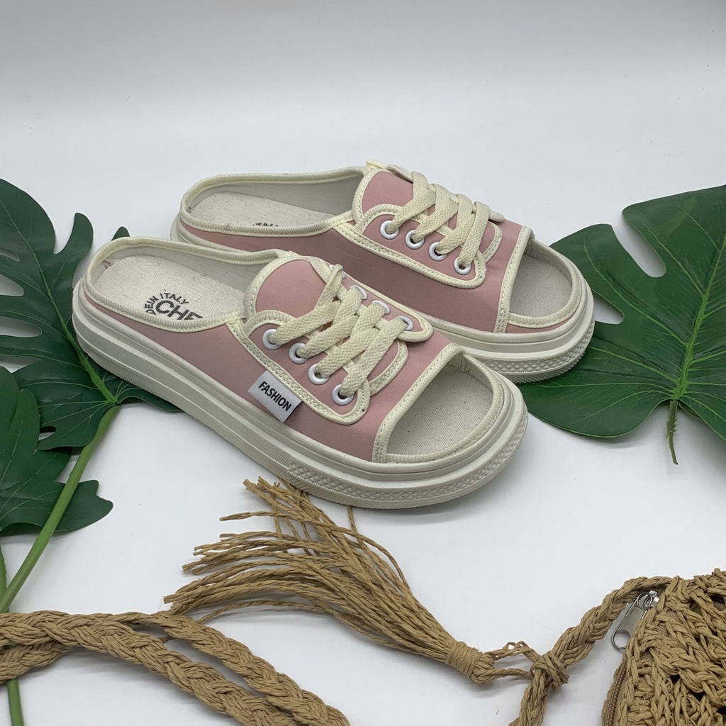 Dép sục nữ giày sục nữ hở mũi vải ROZMODA DS01 - giày thể thao đạp gót mũi thủng - giày chơi tết