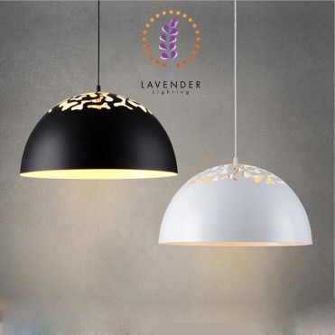 Đèn thả chao sắt chạm hoa văn TH079