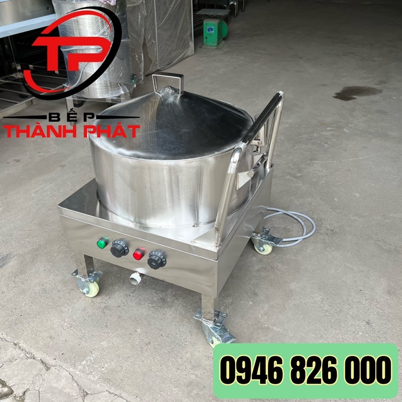 Nồi Tráng Bánh Cuốn Có Bánh Xe Tay Đẩy