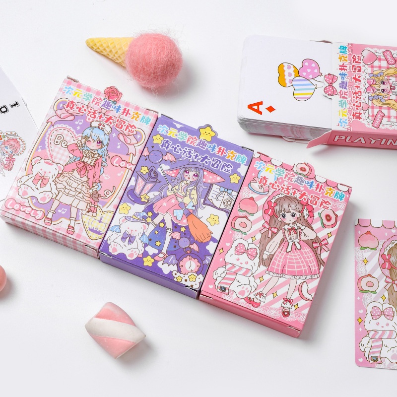 Bộ Bài Tây Poker 52 Lá Đồ Chơi Cute Dễ Thương Giảm Stress Hoạt Hình Anime QT41