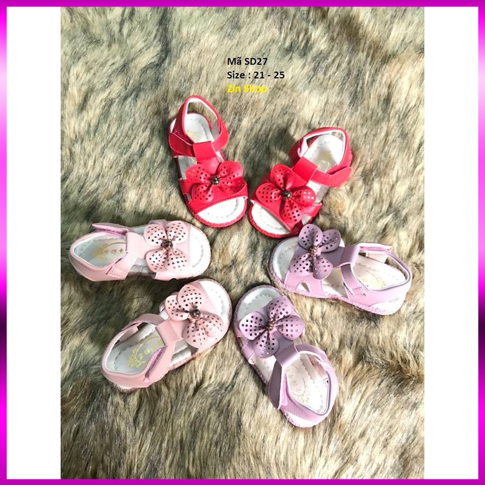 [Flash Sale]Dép Sandal Bé Gái 1-3 Tuổi Đính Nơ Điệu Đà SD27[Xả Kho]---